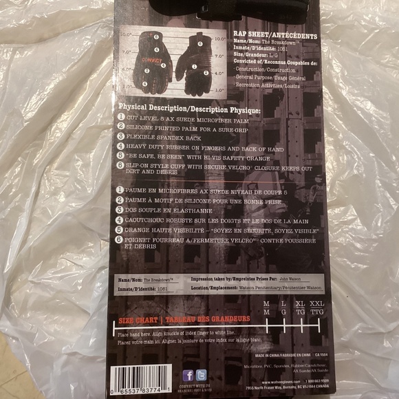 Watson “Convict” Gloves, Size L/G - Picture 4 of 8